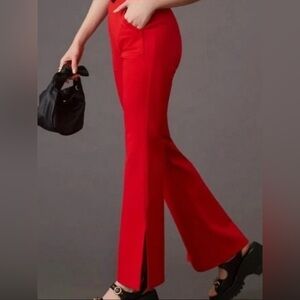 Maeve By Anthropologie Women's Pants Size-2X Red Orange Wide Leg Side Slit
